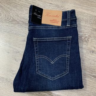 Quần jean nam ống đứng Kazata màu xanh rêu co giãn dáng slimfit